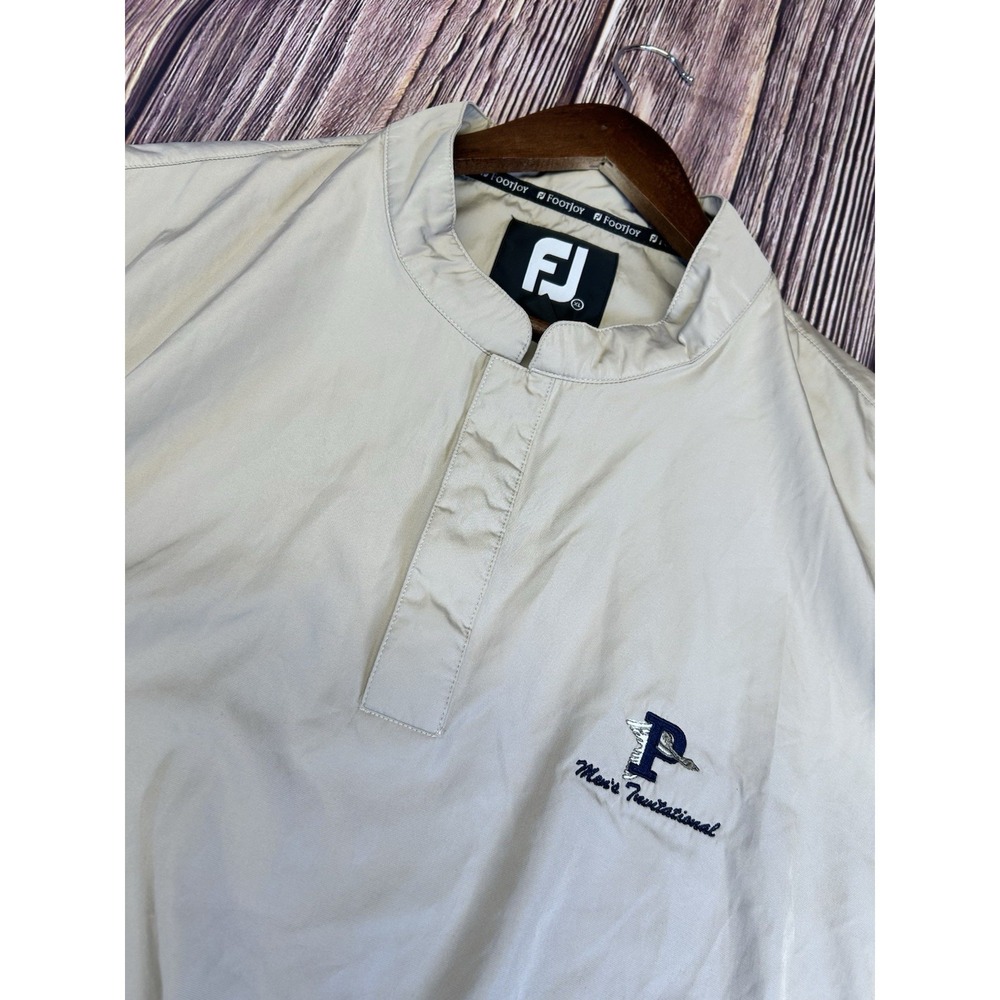 FootJoy Golf Vest Mens XL Beige Windbreaker Quarter Snap‎ Men's Invitational FJ